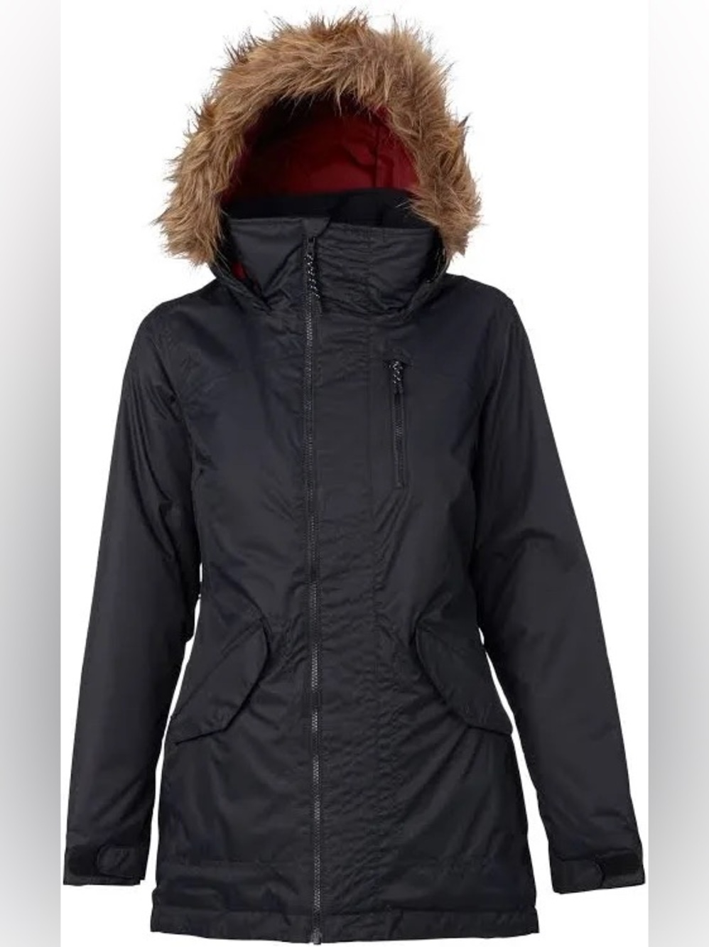 Burton Black Snowboard / Ski Jacket with Faux-Fur Trim Size M